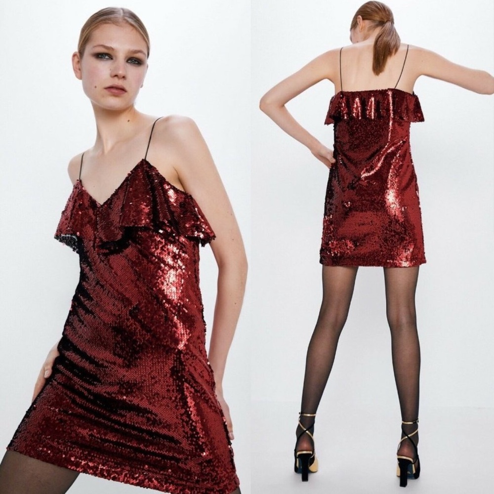 Zara sequin mini dress